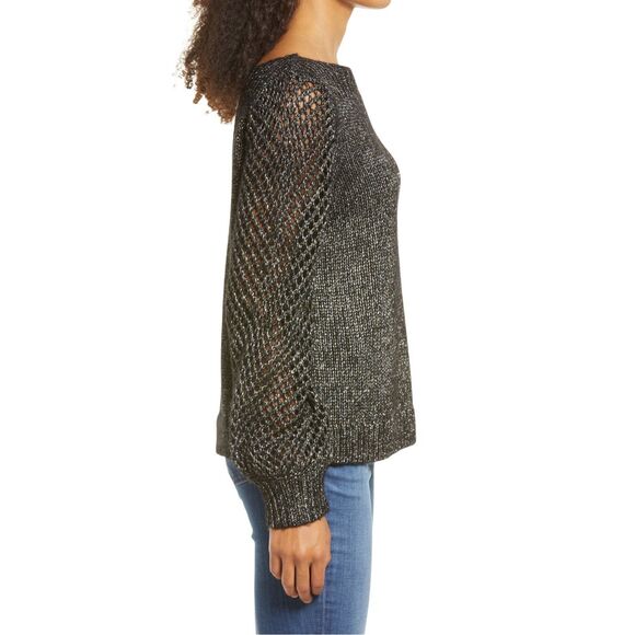 Tommy Bahama Women's Shimmer Balloon Sleeved Bateau Sweater Size S - Picture 3 of 3